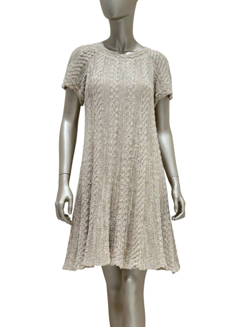 Chanel Alpaca & Linen Knit Dress - Beige Size 38